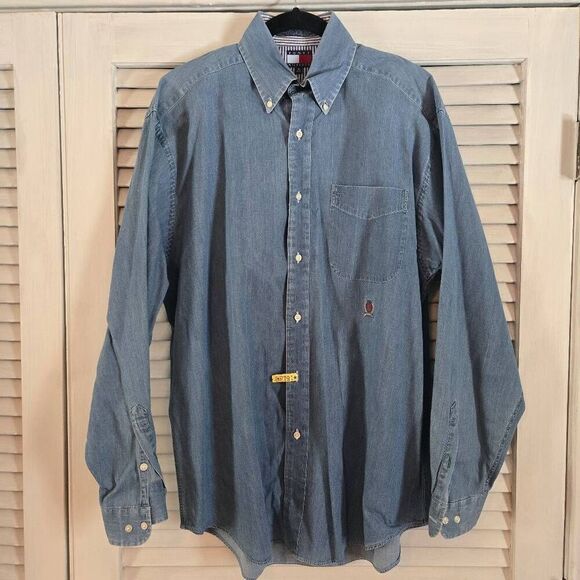 Vintage Tommy Hilfiger Denim L/S Button Down M - Picture 1 of 13